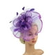 thumbnail image 2 of Diadema de plumas con , diadema de flores, diadema para el cabello, diadema para cóctel, joyería Púrpura, 2 of 8