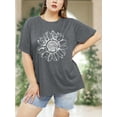 thumbnail image 4 of XCHQRTI Sunflower Shirts for Womens Plus Size Short Sleeves T-Shirt Graphic Oversized Flower Tops, 4 of 7