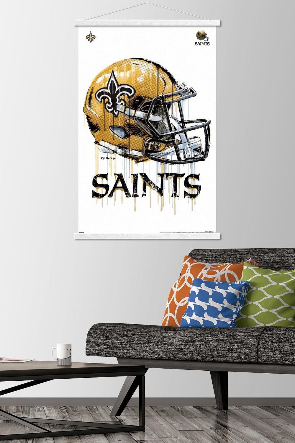 NFL New Orleans Saints - Drip Helmet 20 Wall Poster, 22.375" x 34"