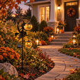 thumbnail image 4 of Halloween Crescent Moon Pumpkin Solar Stake Light, Star Hollow Cutout Ground Lamp, Anti Rust Halloween Decorations Party for Yard Walkway black, 4 of 6