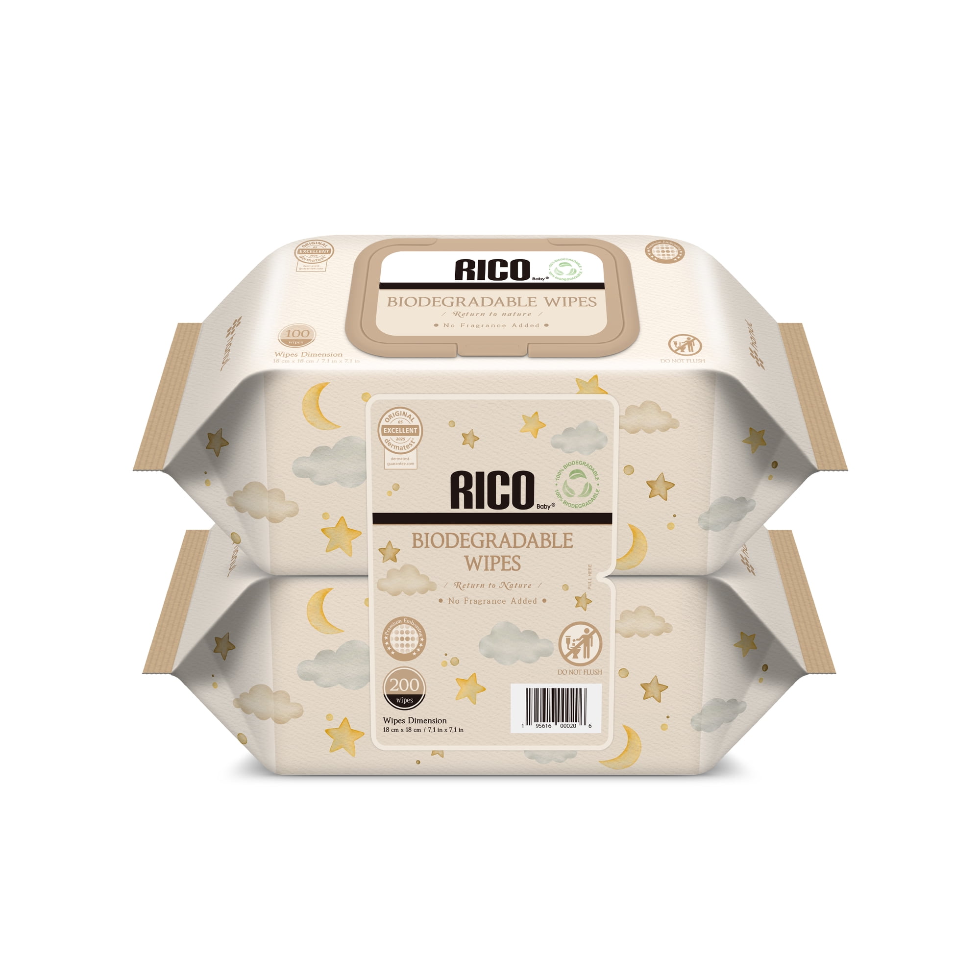 Rico Baby - Biodegradable Wipes (100CT x 2 Pack)