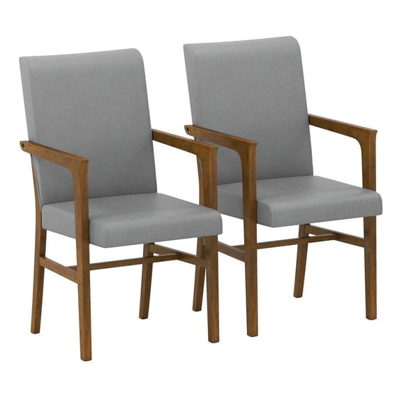 Resenkose Upholstered Accent Chairs Set of 2 with High Back Design and Stable Solid Wooden Frame, Gray