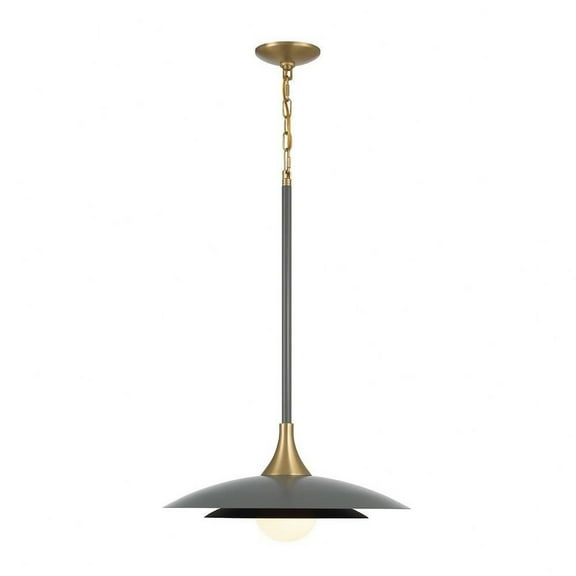 10W 1 Led Pendant in Modern Style-27.5 inches Tall and 18 inches Wide-Gray/Black Finish Bailey Street Home 79-Bel-5037574