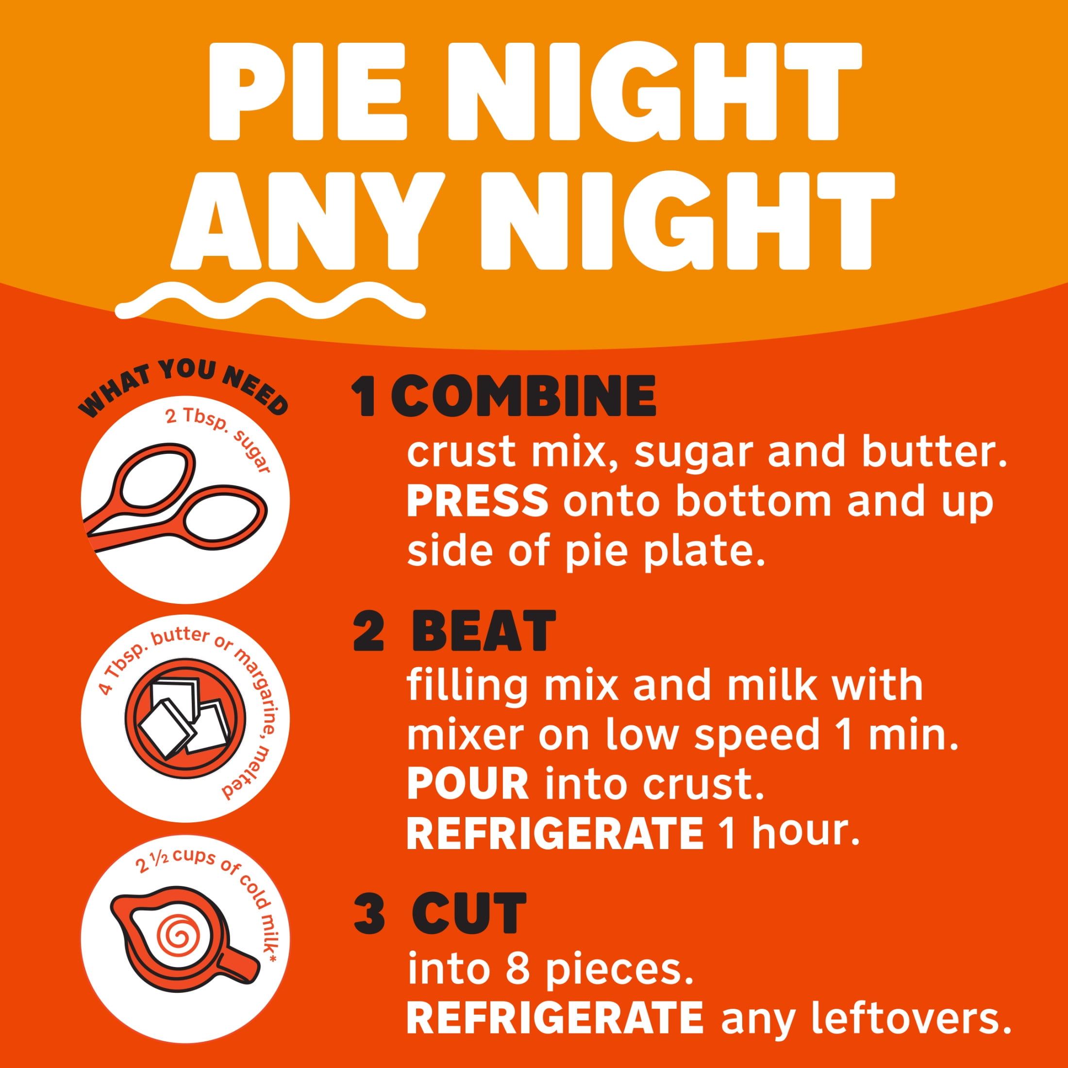 Jell-O No Bake Pumpkin Style Pie Dessert Kit with Filling Mix & Crust Mix, 9.2 oz Box