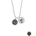 thumbnail image 2 of Delight Jewelry Silvertone Nurse Caduceus Seal - LVN Silvertone Script Initial Disc - F - Charm Necklace, 20"+3", 2 of 4