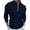 Dark Blue, variant on Oalirro Men's Long Sleeve T Shirts Casual Patchwork 1/4 Zip Collared Shirt