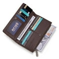 thumbnail image 3 of Wrangler Minimalist Wallet Credit Card Wallet for Women with Smooth Zippers, Coffee, 3 of 7