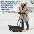 thumbnail image 6 of Large 30" W x 18" H Heavy Duty Snow Shovel with Wheels, Carbon Steel Blade w/Adjustable Angle & Height Ergonomic Handle for Easy Driveway & Pavement Clearing, 6 of 8