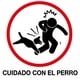 thumbnail image 1 of Señalamiento: "Cuidado con el perro", en blanco y rojo. Plástico estireno calibre 40, ideal para exteriores, medidas: 20 x 20 cm. Prevención, Señalética, Letrero, Señal cuadrada preventiva., 1 of 4