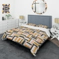 thumbnail image 3 of Designart 'Abstract Retro Geometric IX' Mid-Century Modern Duvet Cover Set, 3 of 4