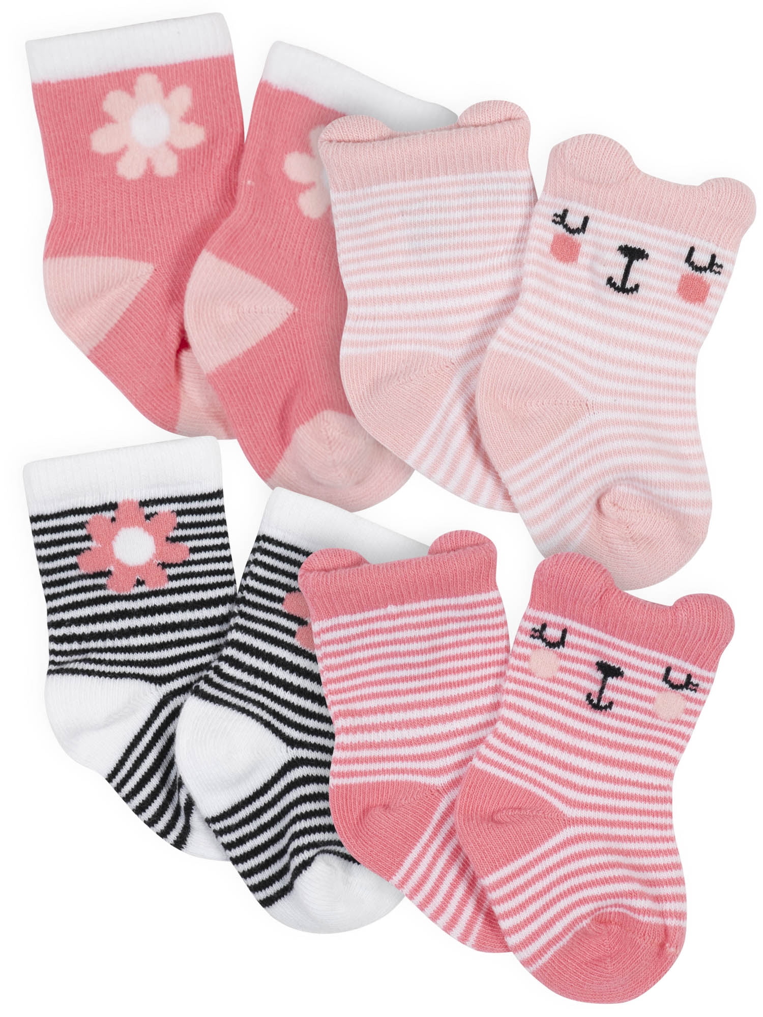 Gerber Gerber Baby Girls Wiggle Proof ¢ Socks, 4Pack