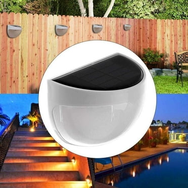 Semi Circle Solar Light, EpicGadget 6 LED Solar Light Fence Path Light Sensor Wall Outdoor Garden Patio Light (2 Pieces)