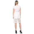 thumbnail image 2 of Women's White Lace Crochet Square Neck Cap Sleeve Sheath Dress, 2 of 4