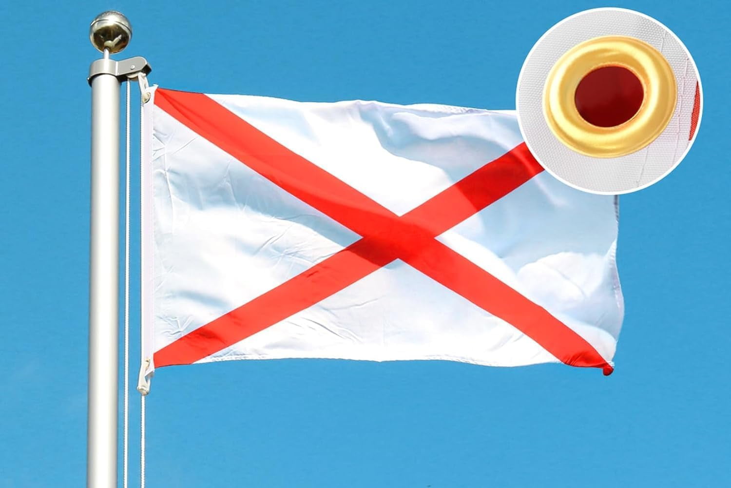 TOPFLAGS Alabama Flag Double Sided 3x5 AL State Outdoor Flag Sewn Stripes 3 ply Heavy Duty for Outdoor, Vivid Color Fade-resistant