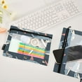 thumbnail image 4 of Cartoon Line Sharks 2 Pack Pencil Pouch for 3 Ring Binder Smooth Zipper Folders with Pockets Clear Window Pencil Case, 4 of 6