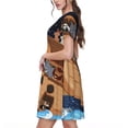 thumbnail image 2 of Balery Ocean Scene with Noah's Ark Vestidos sueltos de manga corta para mujer, vestidos de verano 2025, vestidos casuales de corte A con vuelo., 2 of 6