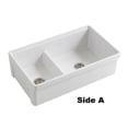 thumbnail image 5 of Tosca Farmhouse Fireclay 33" Double Bowl Kitchen Sink with Grid, Cutting-Board and Strainer in White, 5 of 7