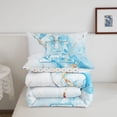 thumbnail image 5 of Manfei Golden Blue Bow Twin Comforter Sets,Girls Personalized Letter A Bedding Set,Polkadot Reversible,2-Piece,1 Comforter and 1 Pillowcase, 5 of 7