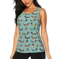thumbnail image 2 of Picia winter ski Dachshund Pattern Women's Workout Tank Top,Breathable Activewear,Slim Fit Athletic Top,Versatile Workout Moisture-wicking top-Large, 2 of 9
