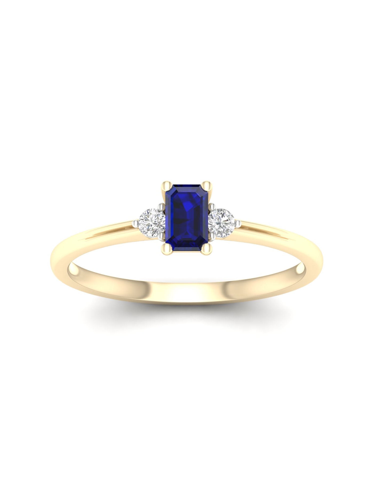 Sizes 4-13 10k Yellow or White Gold Oval 5 x 3mm Sapphire And Diamond Ring 