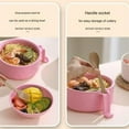 thumbnail image 3 of Microwave Ramen Bowl, Microwave Noodle Bowl with Lid, Ramen Noodle Microwave Bowl, Portable Quick Ramen Cooker, Wheat Straw Ramen bowl Cooker Set with Spoon Chopsticks Fork (purple), 3 of 8