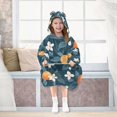 thumbnail image 7 of FORMRS Wearable Blanket Hoodie with Sleeves for Kids Cozy Flannel Sweatshirt, Oranges Pattern, 7 of 7