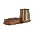 thumbnail image 4 of Kate and Laurel Koni Modern Three-Piece Tabletop Organization Set, 12 x 5 x 5, Walnut Brown and Antique Brass, Wood and Metal Organizational Set for Home Office or Entryway Decor, 4 of 9