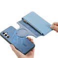 thumbnail image 3 of for Samsung Galaxy A14 5G Zipper Wallet Case, 2-in-1 Magnetic Wallet Case Phone Cover, Card Slots Holder PU Leather Case TPU Bumper Shockproof Anti-Drop Cover for Galaxy A14 5G, Blue, 3 of 11