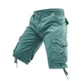 thumbnail image 2 of Mens Cargo Shorts Multi Pockets Drawstring Hem Hiking Shorts Button Fly Work Shorts Relaxed Fit Solid Color Outdoor Fishing Outfits, 2 of 6