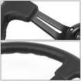 thumbnail image 3 of NRG Innovations NRG-RST-018R NRG Innovations Reinforced RST-018R 350mm Black Aluminum 3"Deep Dish 3- Spoke Leather Grip Racing Steering Wheel, 3 of 4