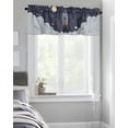 thumbnail image 4 of Kitchen Cafe Valance Curtain for Small Windows,Outer Exploration Rocket Spaceship Rod Pocket Short Valances Moon Night Dark Window Treatment Panel for Living Room/Bedroom/Bathroom,60x18in, 4 of 9