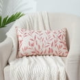 thumbnail image 2 of VOGOL 12x20 inch Decorative Pillow Covers, Farmhouse Pink Leaves Pattern Throw Pillowcases, Lumbar Cushion Covers for Living Room Sofa Chair, 2 of 7
