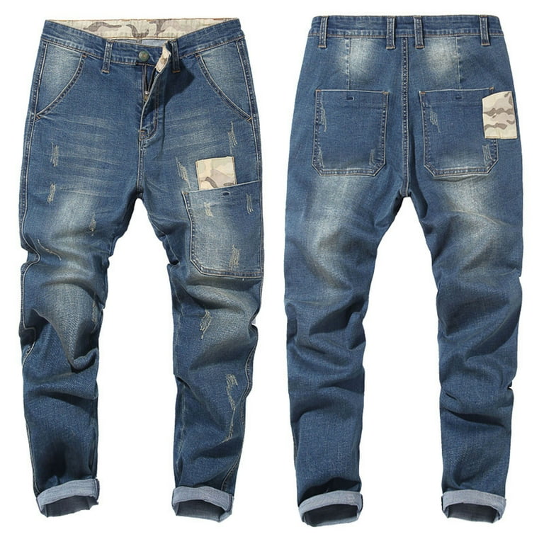 Denim cargo joggers mens sales