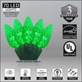 thumbnail image 2 of Wintergreen Lighting C6 Green Christmas Lights LED String Lights, Set of 70 Lights on Green Wire, 24 Ft - Indoor/Outdoor Lighting, 2 of 7