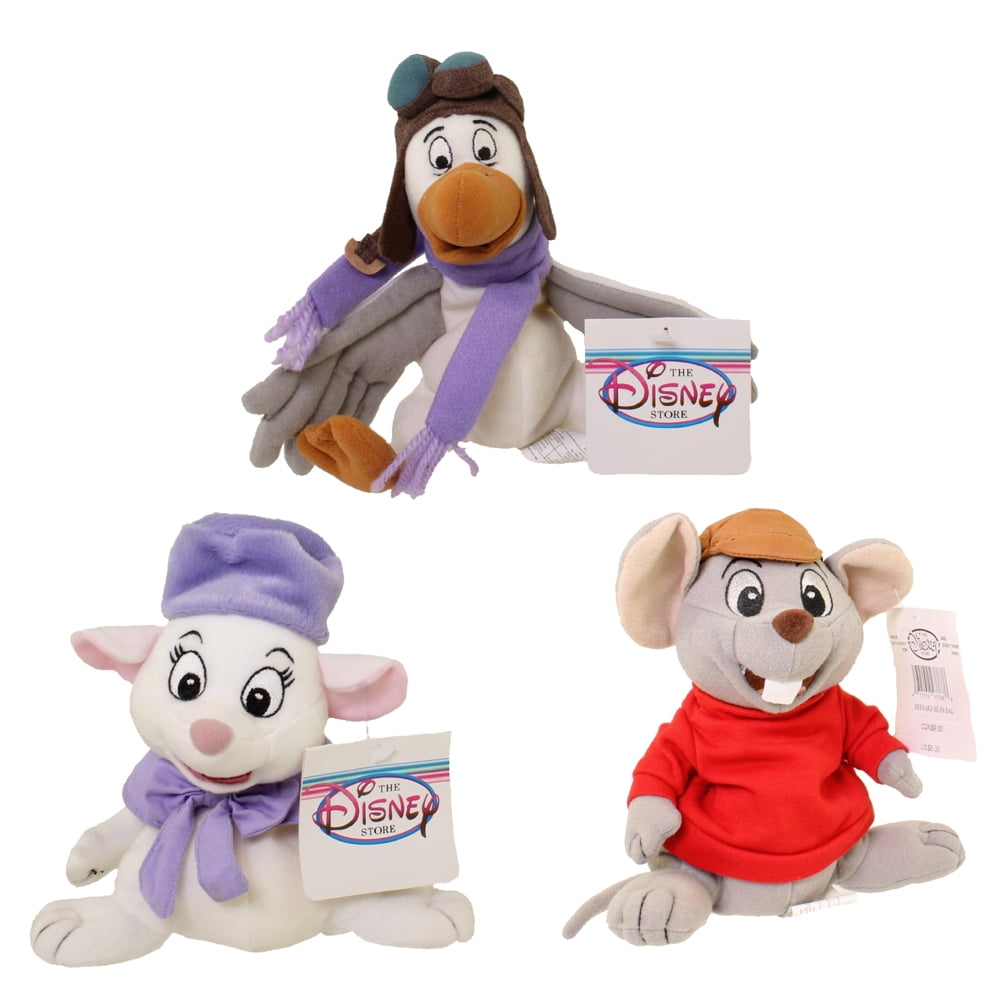 Bianca /& Bernard Disney Store The Rescuers Mini Bean Bag Plush Set