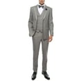 thumbnail image 3 of Ferrecci Premium Grey 3pc Custom Slim Fit Wedding Prom Grad Tuxedo Suit, 3 of 4