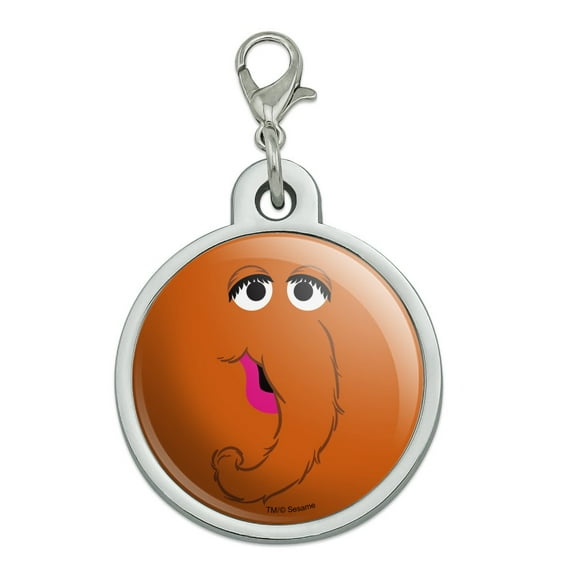 Sesame Street Snuffleupagus Face Chrome Plated Metal Pet Dog Cat ID Tag