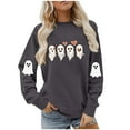 thumbnail image 6 of Halloween Sweatshirts for Womens Crewneck Ghost Printed Shirts Fall Winter Long Sleeve Sweaters Casual Blouses Loose Sweatshirt Pullover Top Halloween Costumes, 6 of 8