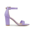 thumbnail image 3 of BLISSFUL STEP Women Solid Color Buckle Block Heel Ankle Strap Sandals, 3 of 7