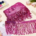 thumbnail image 4 of 1card 10 Yards Sequins Fringe Trim 6 Inch Deep Pink Sequin Tassels Sewing Trim Sequin Chainette Tassel Fringe Trim for DIY Latin Dress Shawls Dance Dresses Clothing Embellishment, 4 of 7