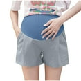 thumbnail image 3 of Bovxnpu Maternity Clothes For Women, Women's Maternity Shorts Over The Belly Cotton Casual Shorts, Pregnant Woman Plus Size Breathable High Waist Support Adjustable Pregnancy Pants L, 3 of 9