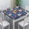 thumbnail image 3 of Mermaid Sea Princess Pattern Square Fitted Tablecloth with Elastic Edge,Square Table Cover,Washable Elastic Table Cover for Home Kitchen Party Decor 34"x34", 3 of 6