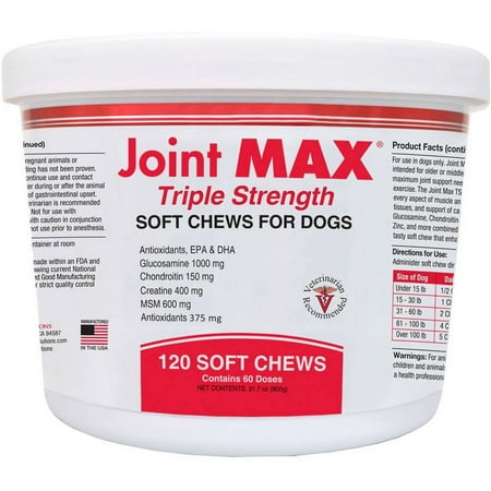 UPC: 0814087005113 | Joint MAX Triple Strength Soft Chews  120-Count Bucket