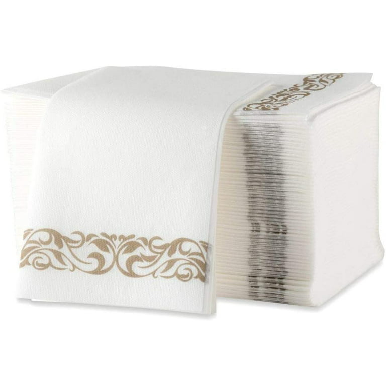 Elegant Floral Disposable Napkins, Pack Includes 18 Wedding Napkins, Party  Napkins Disposable Perfect For Dessert, Classic Dinner Napkins For Upscale  Events, Christmas Napkins For Holiday Meal, Gold - Yahoo Shopping