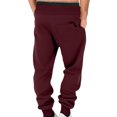 thumbnail image 5 of GrmtClth Joggers for Men Casual Loose Fit Drawstring Sweatpants Casual Workout Athletic Running Pants with Pockets Wine 3XL, 5 of 6
