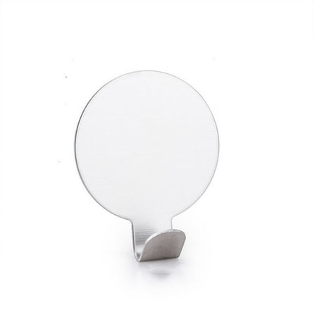 

304 Stainless Steel Hook Non-perforated Bathroom Door Rear Single Hook Wall Key Strong Non-marking Self-adhesive Hook Hook 10PCS Silver