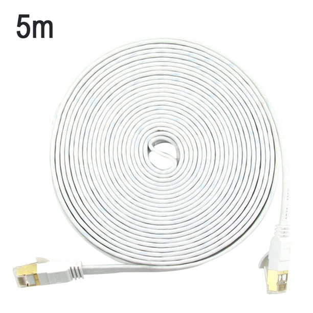 Cable de red tipo Cat7, oficina en casa, hotel, cable plano para Internet, cable Ethernet, tipo plano, blanco, 5 metros Methold EL4498-11