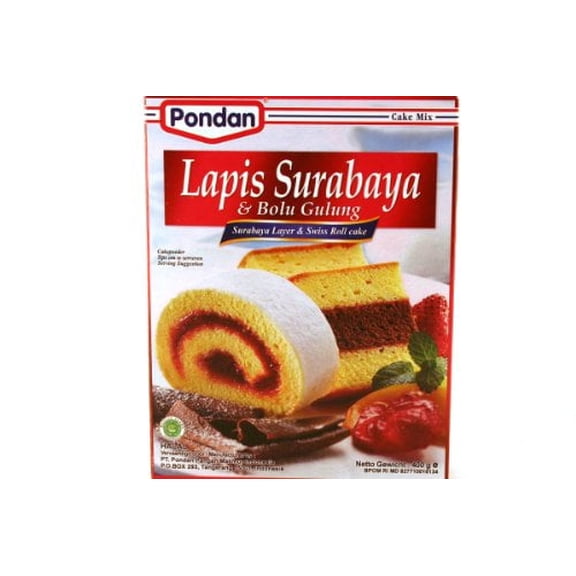 Pondan Swiss Roll Cake Mix(Lapis Surabaya & Bolu Gulung) - 14oz (Pack of 1)