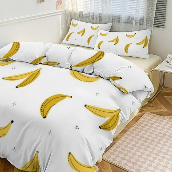 Colorful Yellow Banana 3D Duvet Cover Set Quilt Cover Theme of for Bedroom Decoration