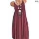 thumbnail image 1 of Vestido de verano Correa sin mangas Vestido de mujer Escote redondo Tela de niña, Rojo vino, XXL Jumpingount AP002181-21, 1 of 4